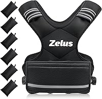 ZELUS Adjustable Weighted Vest for Men & Women | 4-10lb with 6 Iron Sand Weights | Cardio Strength Training Home Gym Vest
