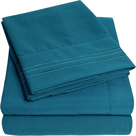 1500 Supreme Collection King Sheet Sets Teal - Luxury Hotel Bed Sheets and Pillowcase Set for King Mattress - Extra Soft, Elastic Corner Straps, Deep Pocket Sheets, King Teal