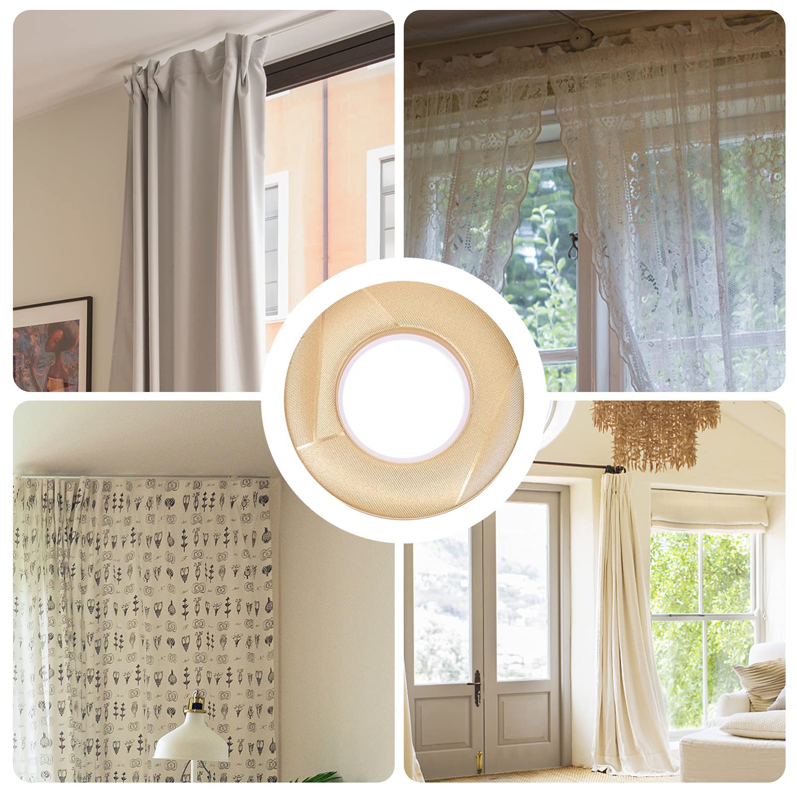 MAGICLULU 80 Stück Vorhang Ösenringe aus Pp mit Glatten Ecken und Selbstverriegelnder Funktion Gardinenringe für Wohnzimmer und Schlafzimmer