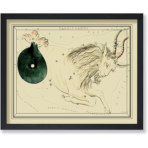 Monem Art Astrology Posters, Capricorn Zodiac Constellation Poster, 8x10 Unframed Art Print, Great Vintage Zodiac Poster, Astrology and Aptitude Vintage Home Wall Decor for Astrology Enthusiasts
