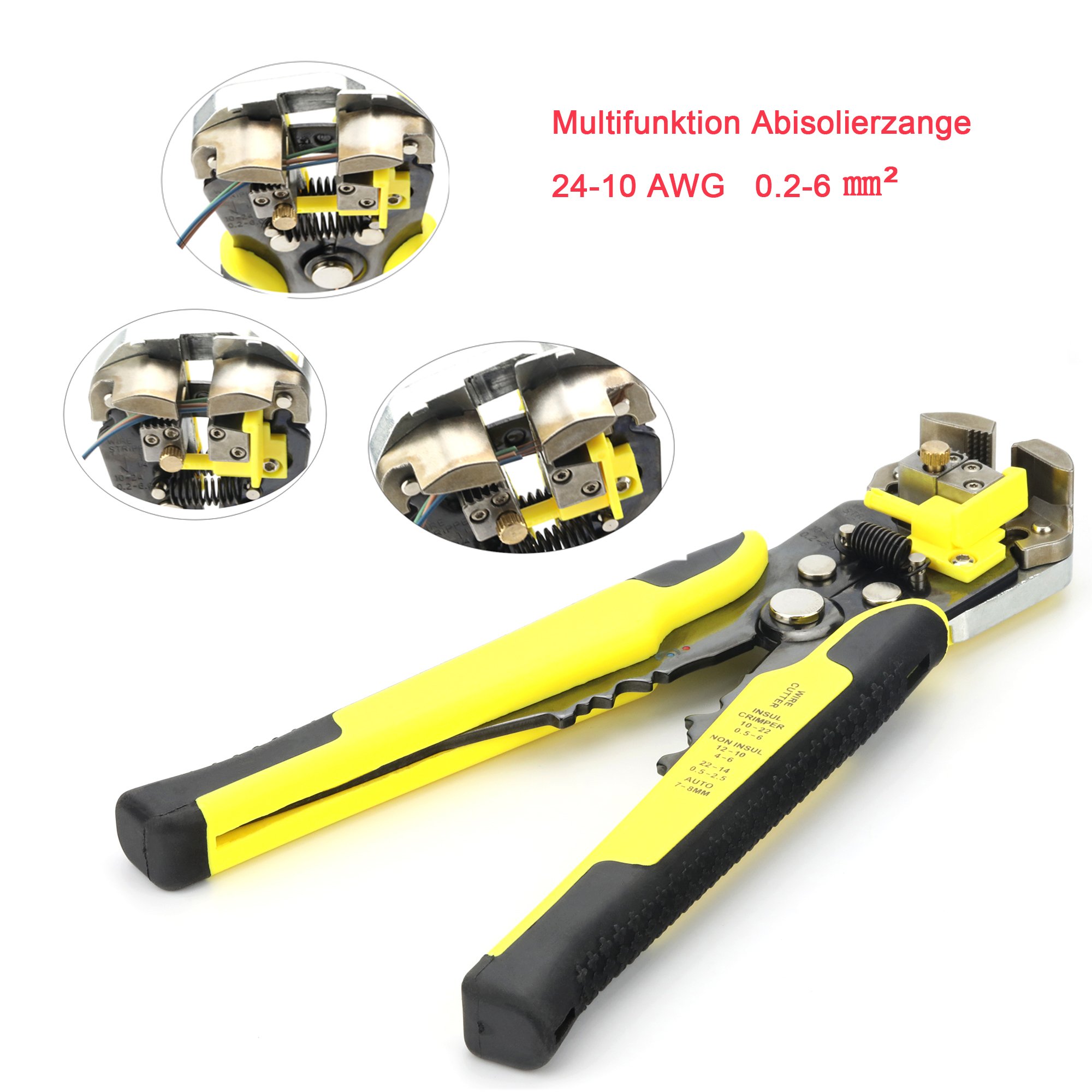 Trousse à outils Teckmond - Pince à sertir avec fonction à cliquet pour cosses de câble isolées non isolées - 0,14-6 mm²