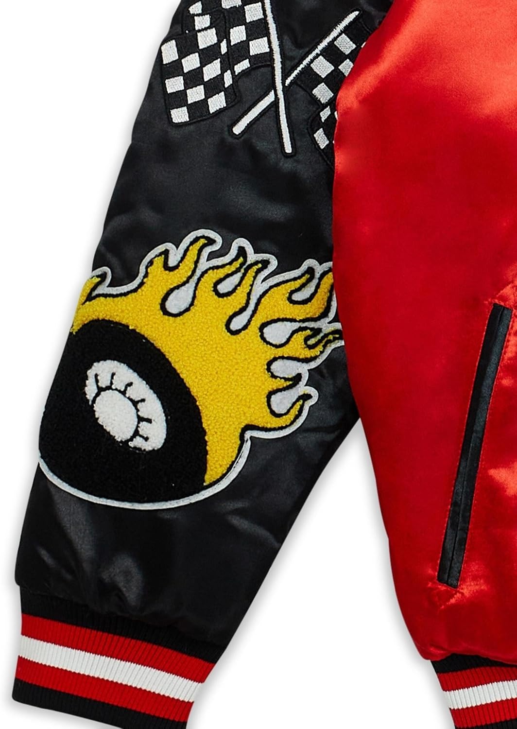 Reason Jackets For Men, Lightweight Casual Outerwear, Dodge Hellcat Flame Satin Varsity Jacket.