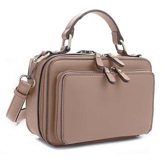 JESSIE & JAMES PANDORA Compact Concealed Carry Crossbody Satchel Purse_Taupe
