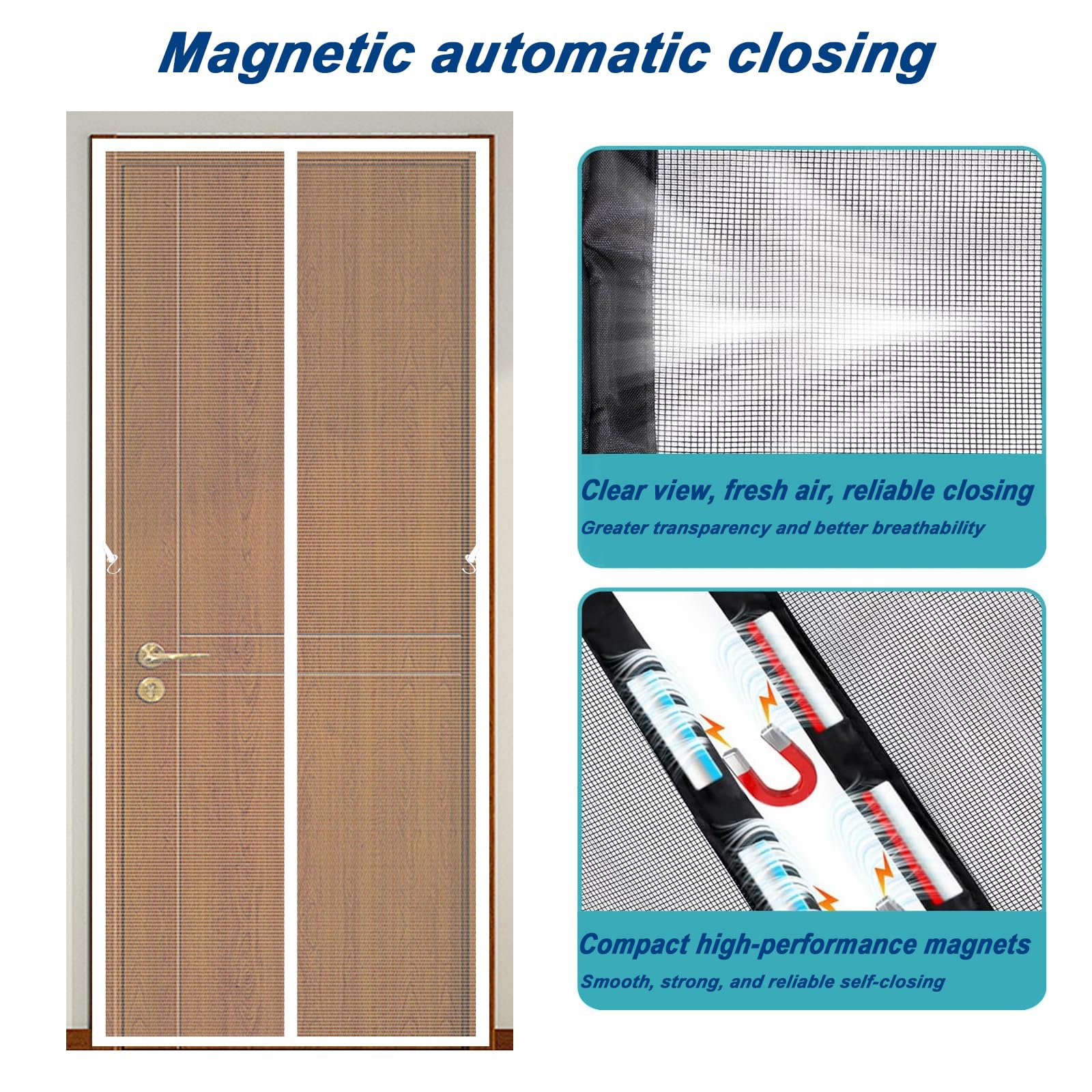Moskitiera Magnetyczna Do Drzwi 150 x 200 cm Wytrzymała Moskitiera Do Drzwi Bez Szczelin, Chroni Przed Owadami I Przepuszcza Świeże Powietrze, Dzieciom I Zwierzętom, Biały