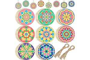 Blosssound Wood Mandala Ornaments for Mandala Painting
