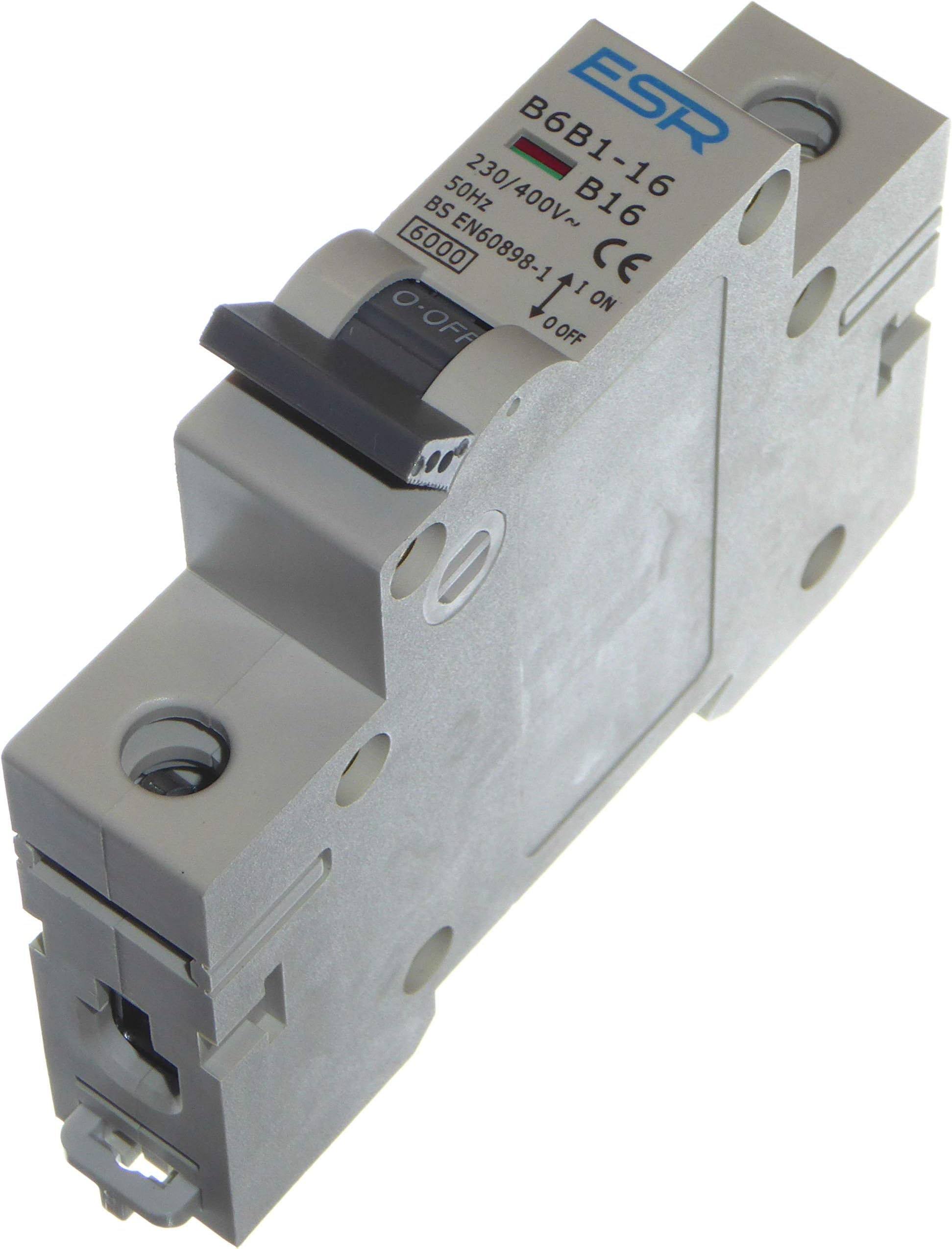Circuit Breaker MCB Single Pole Type B (All Amps 6A 10A 16A 25A 32A 40A 50A 63A) (16 A)