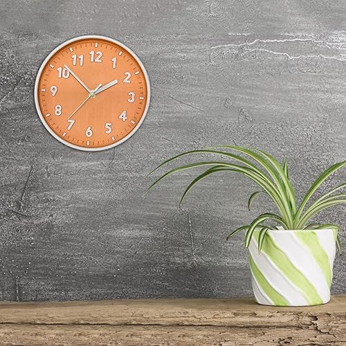 Miniatura 5 de ANDSTAR Reloj de pared redondo de 8 pulgadas con números arábigos 3D, respetuoso con el medio ambiente, silencioso, sin tictac, fácil de leer, para