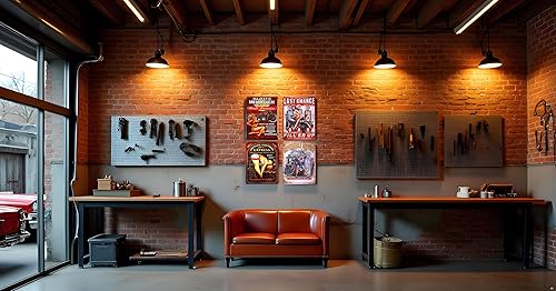 Miniatura 5 de UOOPAI Pin-up Girl Gasolinera motocicleta servicio completo ruta engrasada 66 reparación de automóviles póster de metal rural vintage cartel de lata