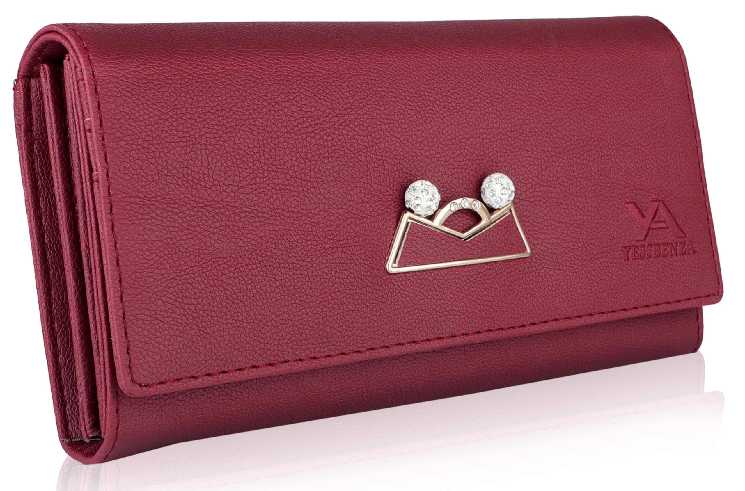 yessbenza Women's Red Faux Leather Hand Wallet Clutch Trendy | 6 Card Slots | Phone Pocket (YRFC-133 RED)-picture-17
