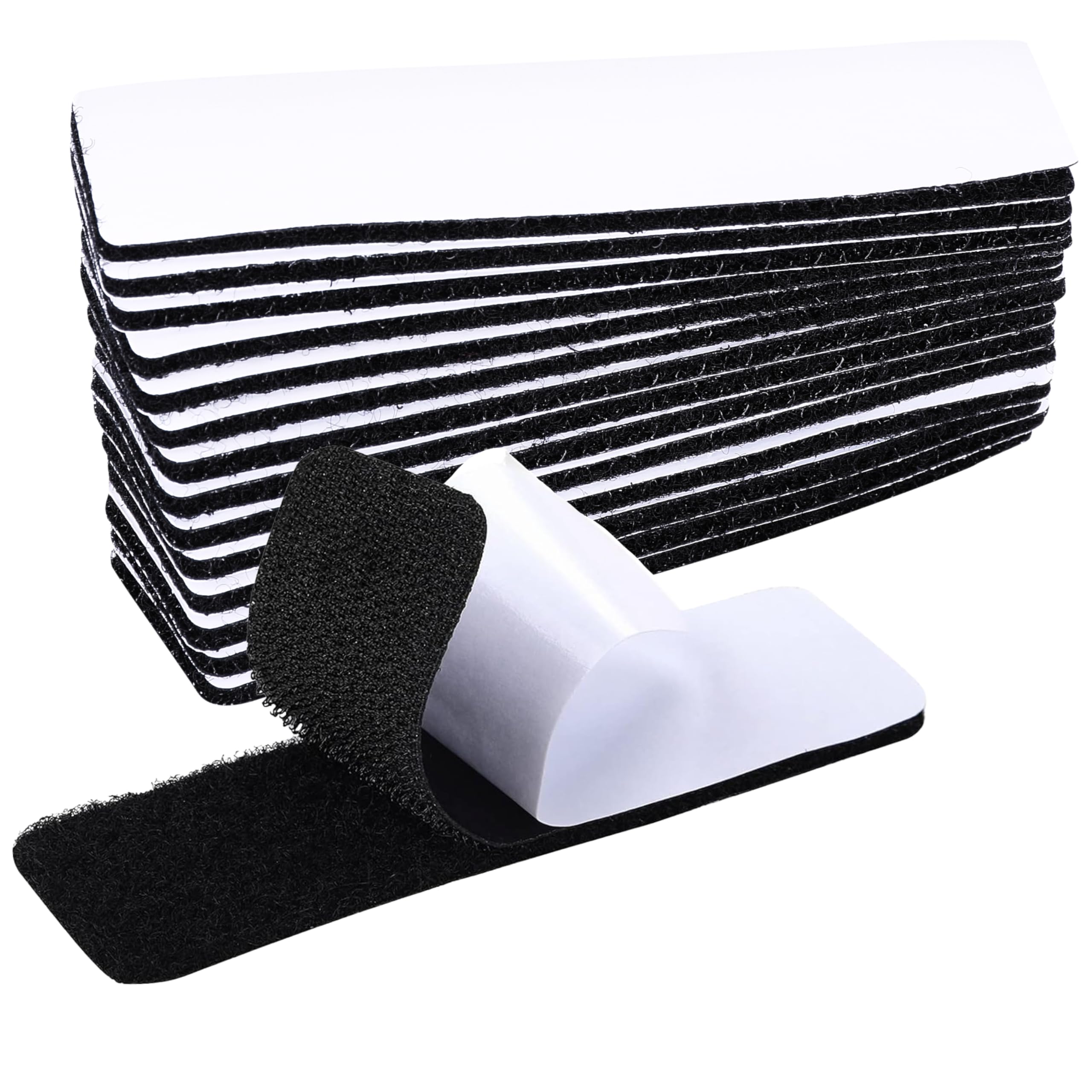 Craftopia Heavy Duty Hook and Loop Strips Adhesive Tapes - Industrial Strength Double-Sided Mounting Tape - Strong Back Adhesive for Home or Office Use - 4''x1'' - Black - Set of 15