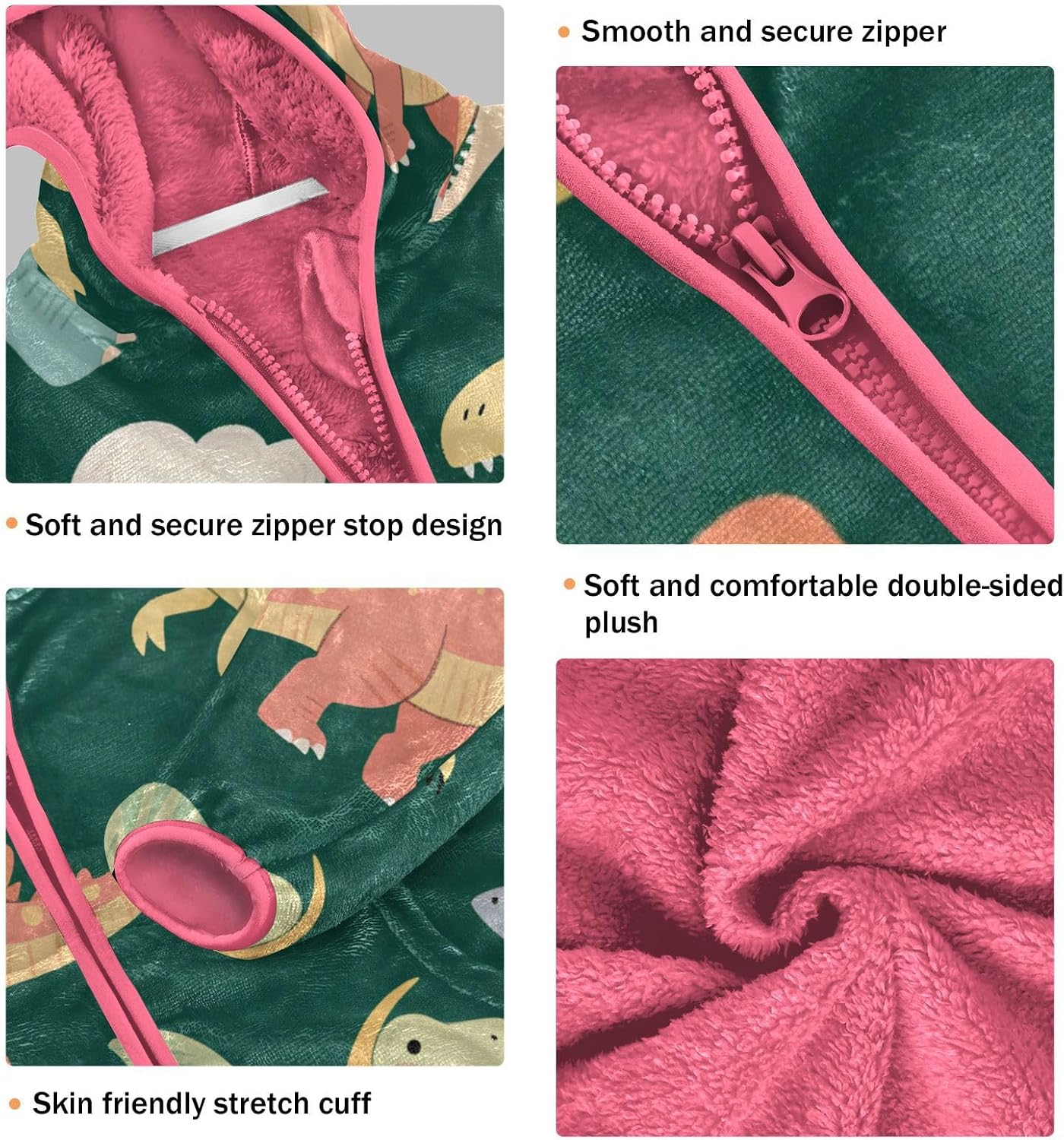 GuoChe Dinosaurs and Clouds Boy Fleece Jacket