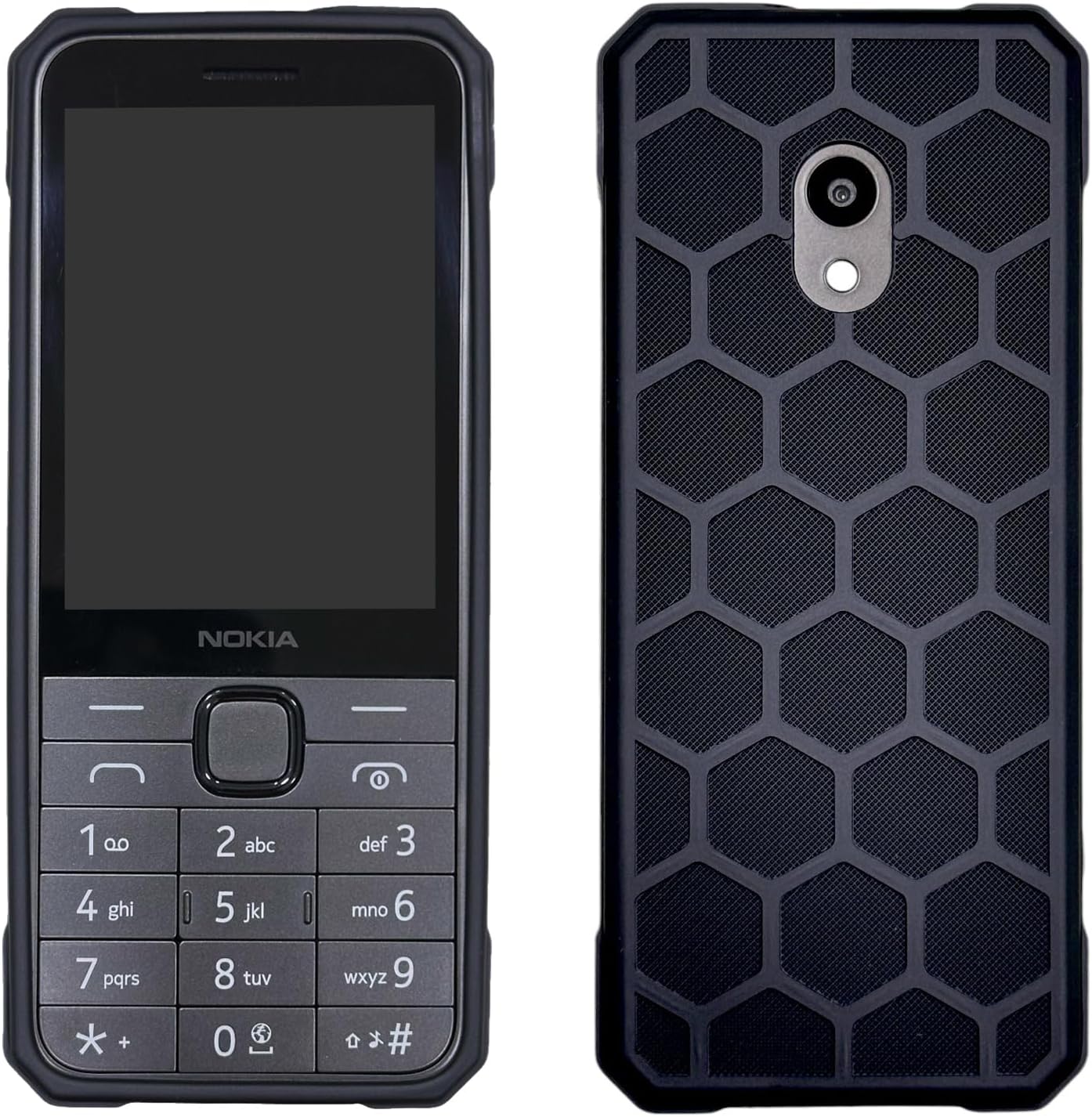 ZAOMA Back Case TPU Cover Compatible for Nokia 235 4G 2024 DS-Model NO. : TA-1616 Rugged Case (Pack of 2) (NK2354G_RUGBLK), Black