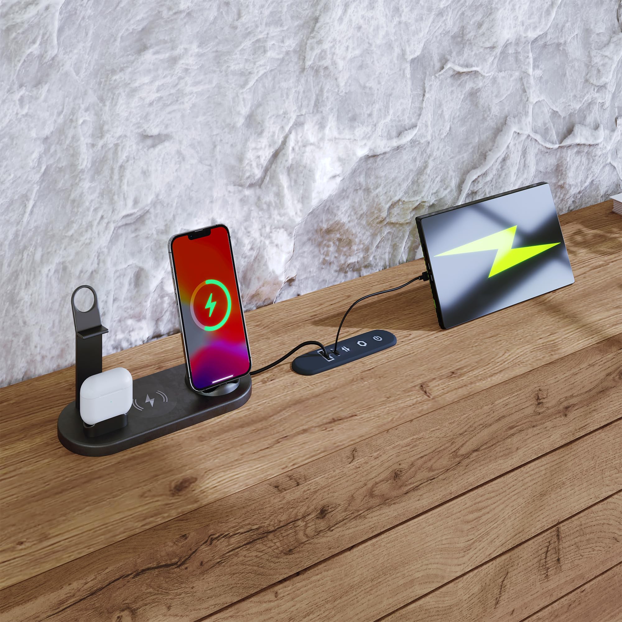 Lit 160x200 cm avec Rangement,Lits et Cadre de Lit pour Adulte Bois avec 4 Tiroirs,Tables de Chevet Suspendues,LED et USB Type-C,Lit Double Aspect chêne(sans Matelas)