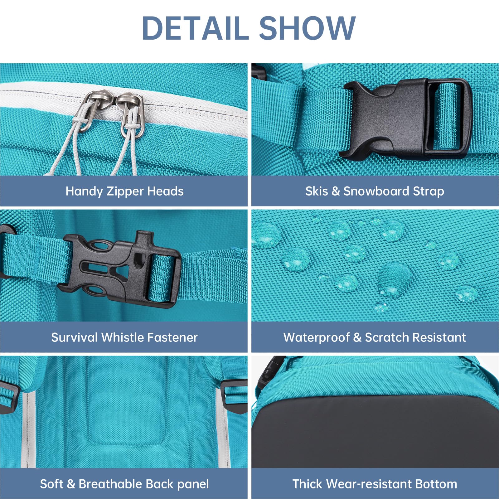 MIGGEEY Borsa per scarponi da sci con scomparto per casco e scomparto per stivali [50 l], zaino da sci con tasca per casco, borsa da sci con funzione di tracolla e spazio per accessori da sci