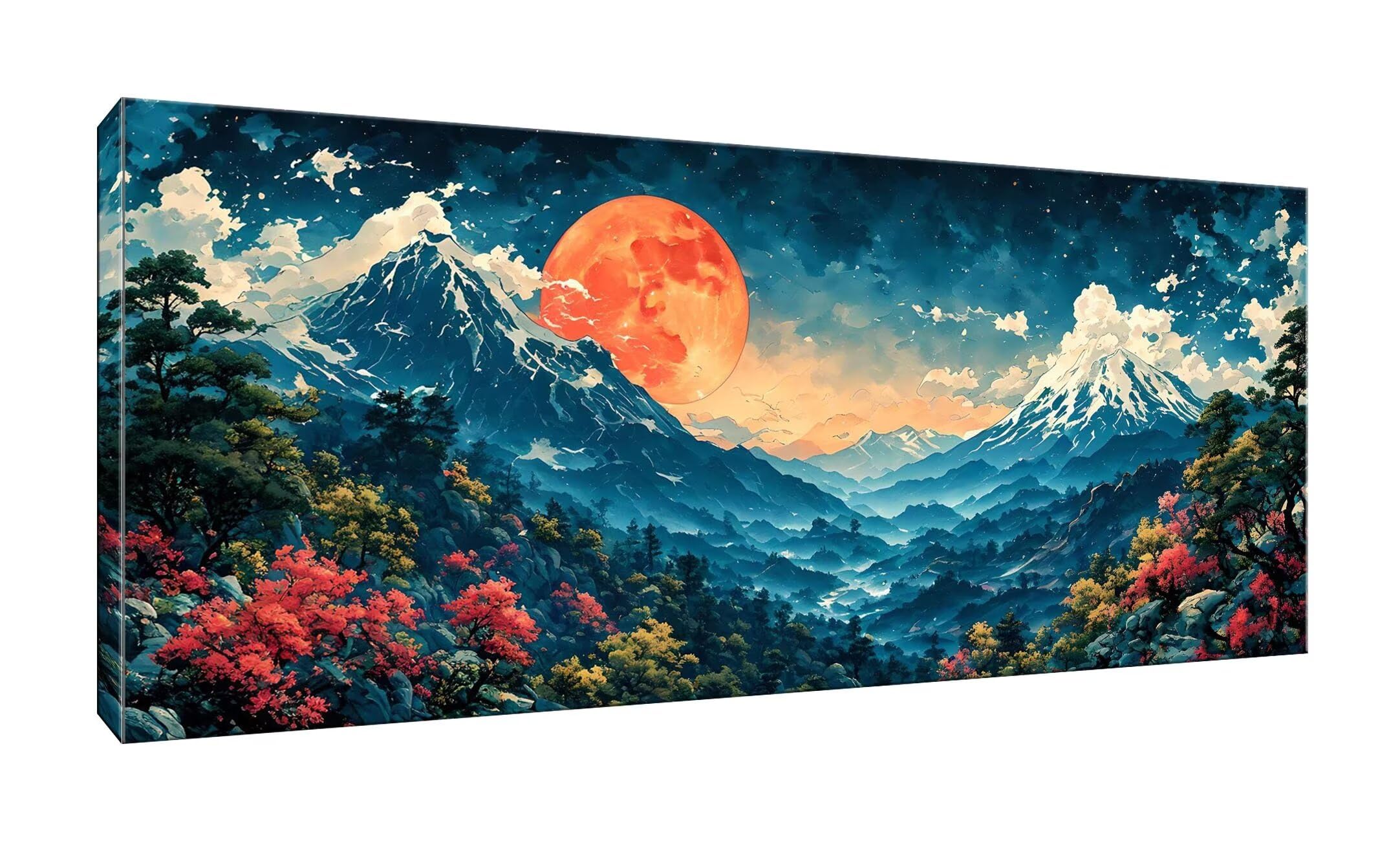 Malen Nach Zahlen Erwachsene xxl, Paint by Numbers Malen Nach Zahlen Landschaft, DIY Geschenk Art mit Pinseln und Acrylfarben Handgemalt Ölgemälde Leinwand für Home Décor, Ohne Rahmen 80x160cm W-701