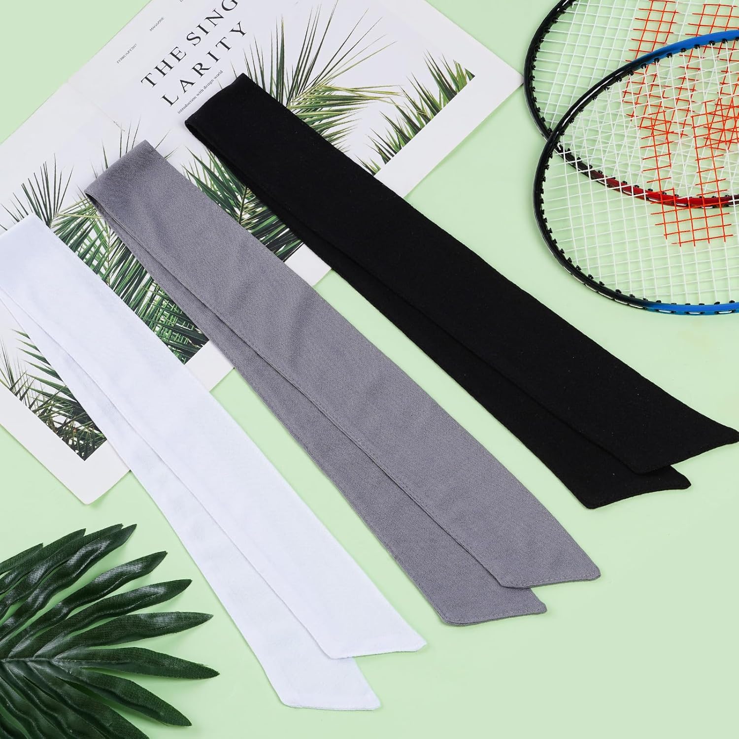 Sucrain 3pcs Head Ties Headband Sports Sweatband Adjustable Ninja Karate Head Band Sweat Wicking Workout Headband for Men Women Basketball, Running, Tennis, Athletics - Image 5