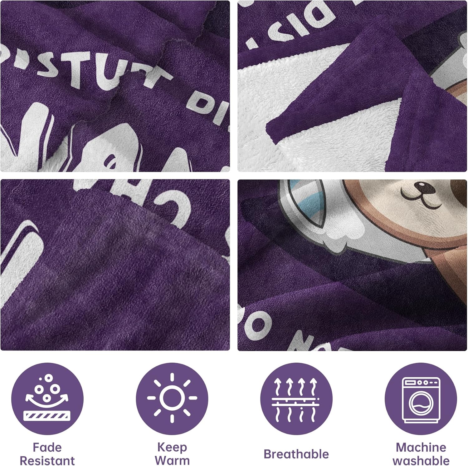 Funny Nana Gifts, Nana is Charging Sloth Blanket, Nana Birthday Gifts, Gifts for Nana from Grandkids for Mothers Day Christmas, Soft Sloth Throws Blankets for Nana 60"X50" - Image 5