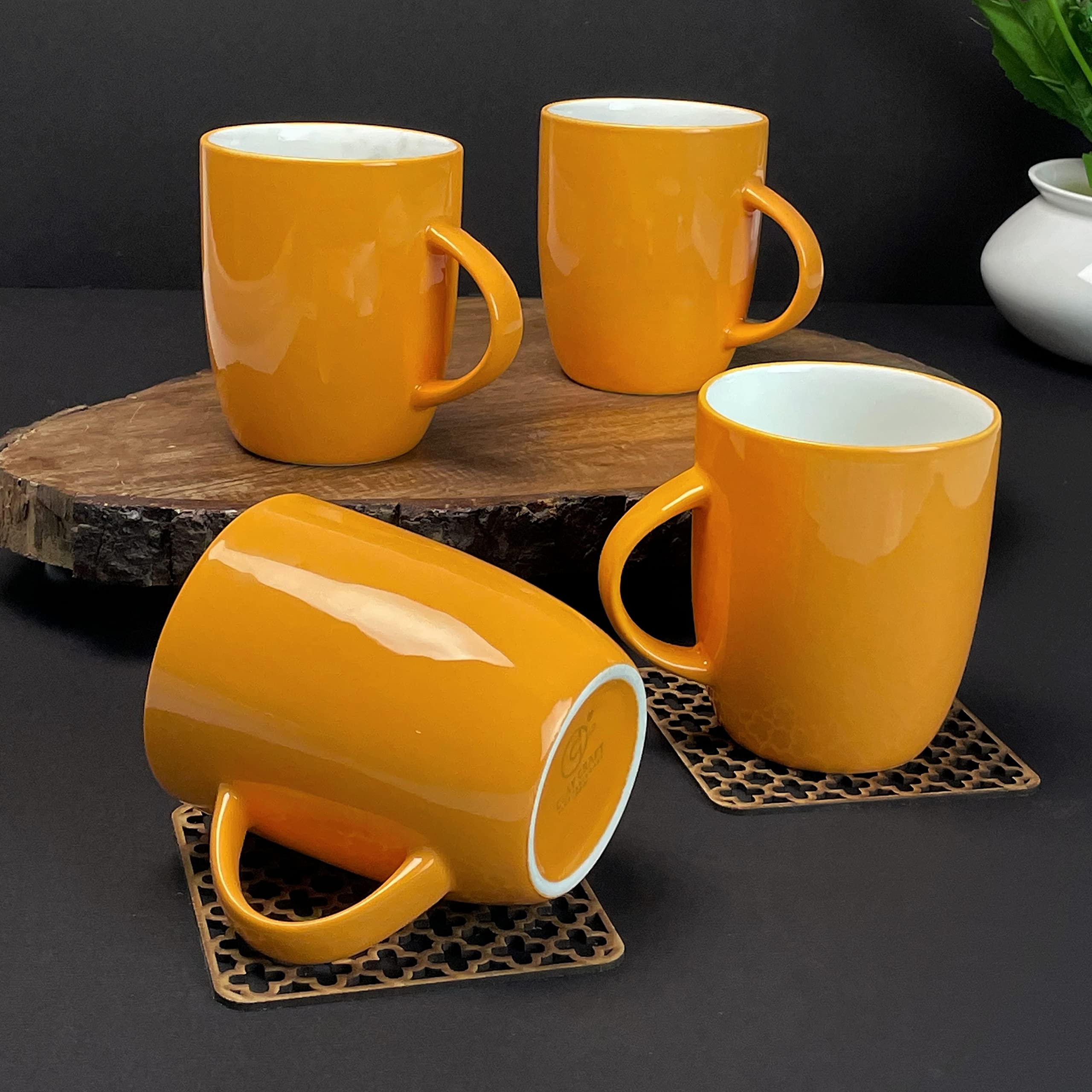 Yellow Ceramic Mug - Cute Cow Design -10