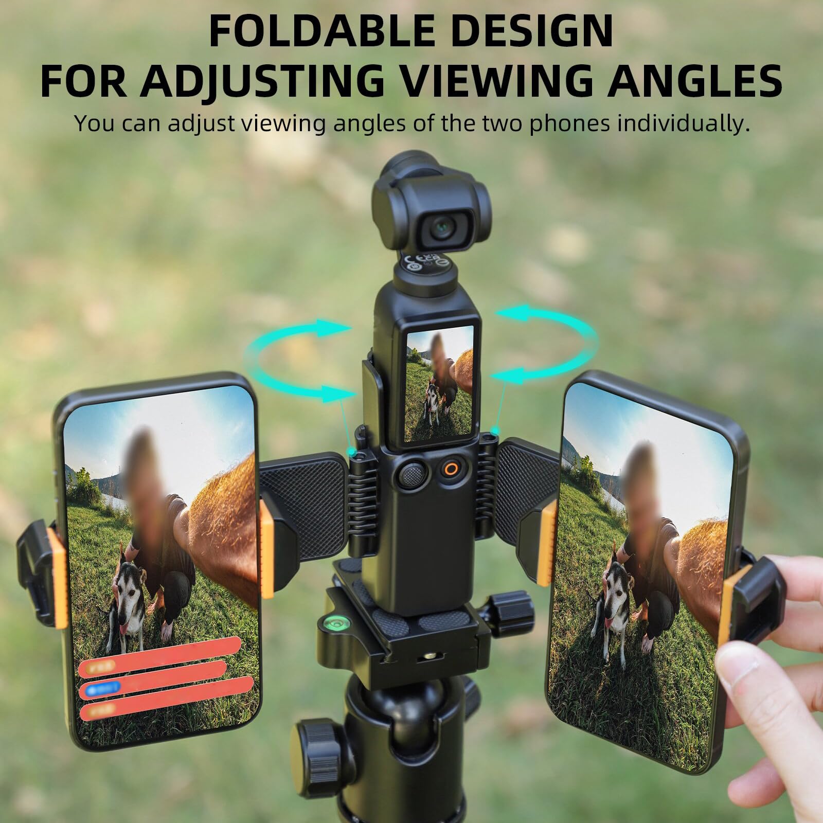Doppio Supporto Fotoleey Per DJI Osmo Pocket 3: Con Attacchi Per Luce LED, Microfono, Treppiede E Clip, Per Creativi In Movimento. - 5