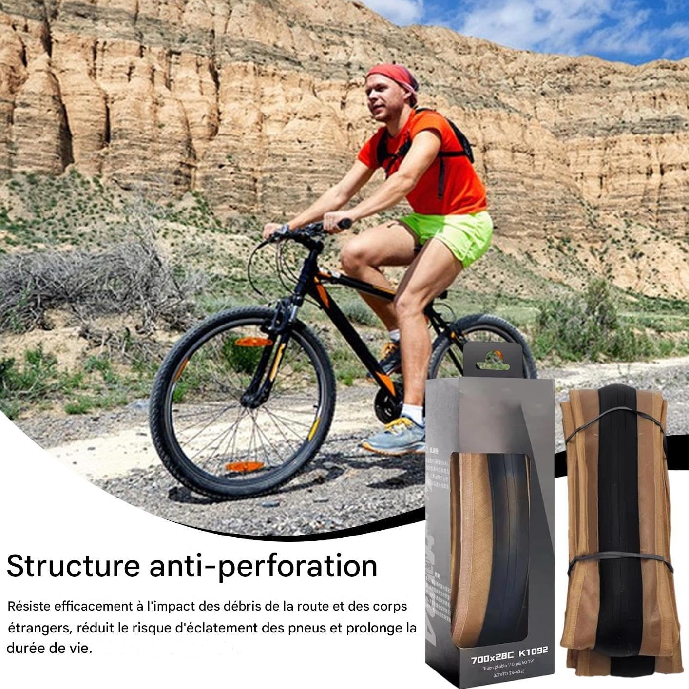 Pneumatici Da Bicicletta All Terreno | Pneumatici Da Bici Strada 700 X 28c - Protezione Antiurto Pneumatico Pieghevole per Sport Ciclismo in Città con Pignone Fisso per Adolescenti Uomini E Donne