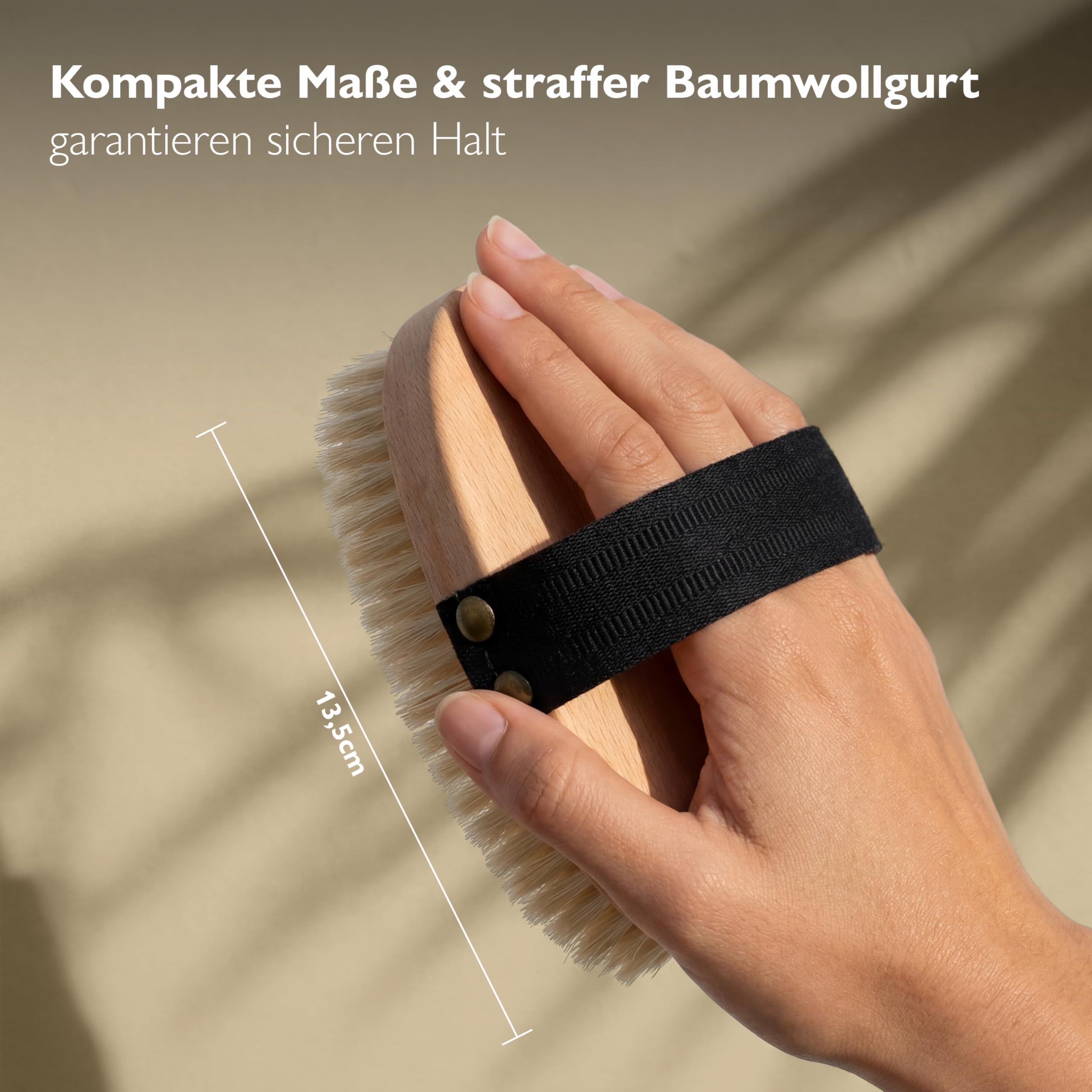 Liebenstein Trockenbürste Körper – Dry Body Brush aus Buchenholz mit Naturborsten – Körperbürste für Dry Brushing & Lymphdrainage – Massagebürste für die Haut – Made in Germany