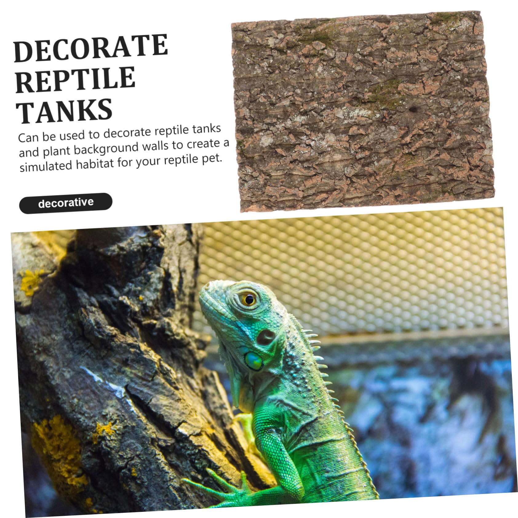 UPKOCH Corteza De Corcho para Reptiles Diseño Natural, Plataforma para Lagartos y Fondo Decorativo para Acuarios De Reptiles En Hábitat Simulado