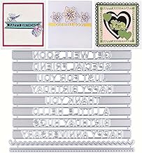 Lapoo 3D Backgrounds Metal Cutting Die for Scrapbooking, New Cutting Dies DIY Album Card Making Decor Paper Craft Metal Die Cuts Party Wedding Decorations (Common Blessing Words 4.5 x 3.5 in)