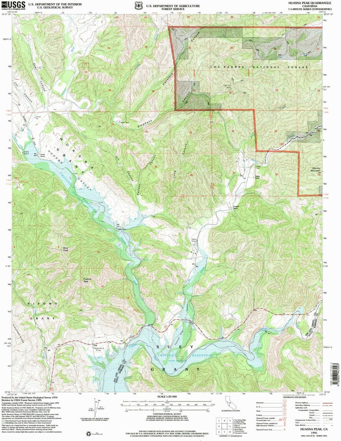 YellowMaps Huasna Peak CA topo map, 124000 Scale, 7.5 X 7.5 Minute, Historical
