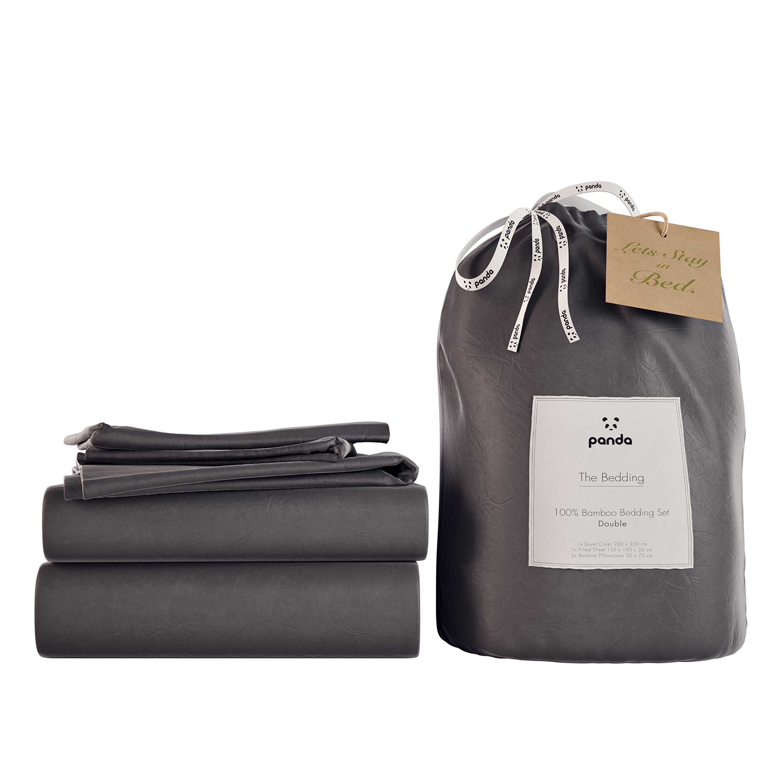 Panda London Bamboo Complete Bedding Set - Eco-Friendly, Hypoallergenic, Full Set for Comfort, UK Double, Urban Grey โ image 1