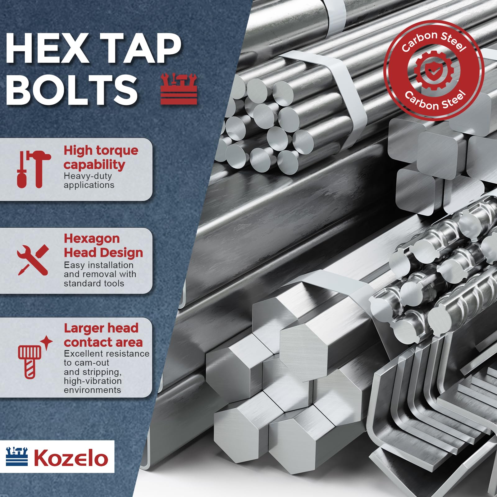 Kozelo 4 Pcs Hex Head Screws Bolts - Image 4