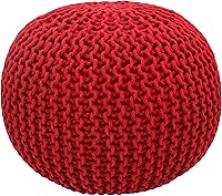 Vista 18 de Puf Cotton Craft tejido a mano con estilo de cable Dori Pouf, otomano para el piso, 100 % algodón trenzado, hecho y cosido a mano, un asiento único