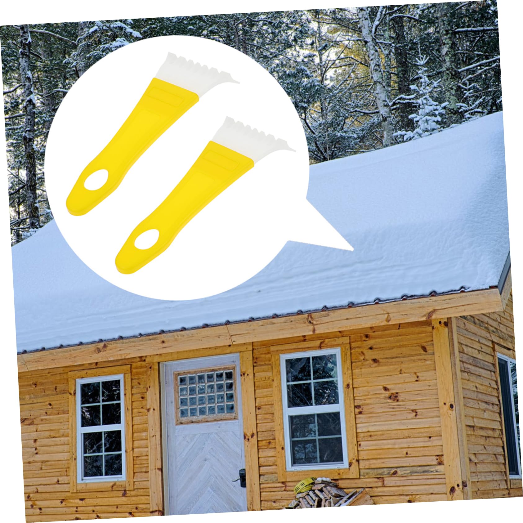 Balacoo 2sets Window Shovels Durable Plastic Removal Tools for Ice Clearing Compact Storage Design for Trunk Tool Bag Essential Winter Driving Accessory 2pcs*2