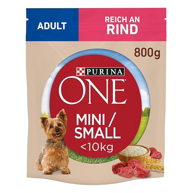 PURINA ONE Mini/S Adult Comida Seca para Perros pequeños, Rica en Carne de Vacuno y arroz