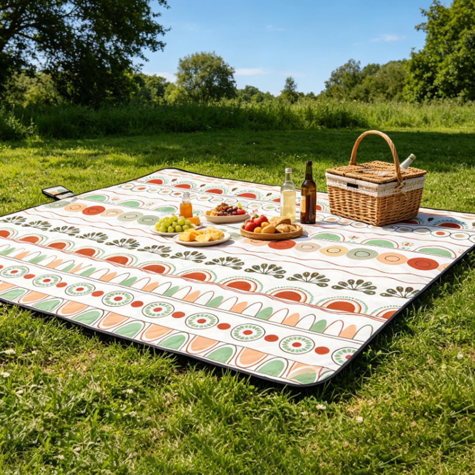 Grande Couverture De Pique-Nique Tapis Anti-Sable Portable 200 cm x 200 cm