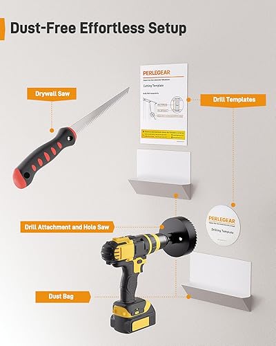 Miniatura 5 de Perlegear Ocultador de cable para TV de montaje en pared con salidas de CA, puertos USB-A y USB-C, kit de gestión de cables en pared, incluye