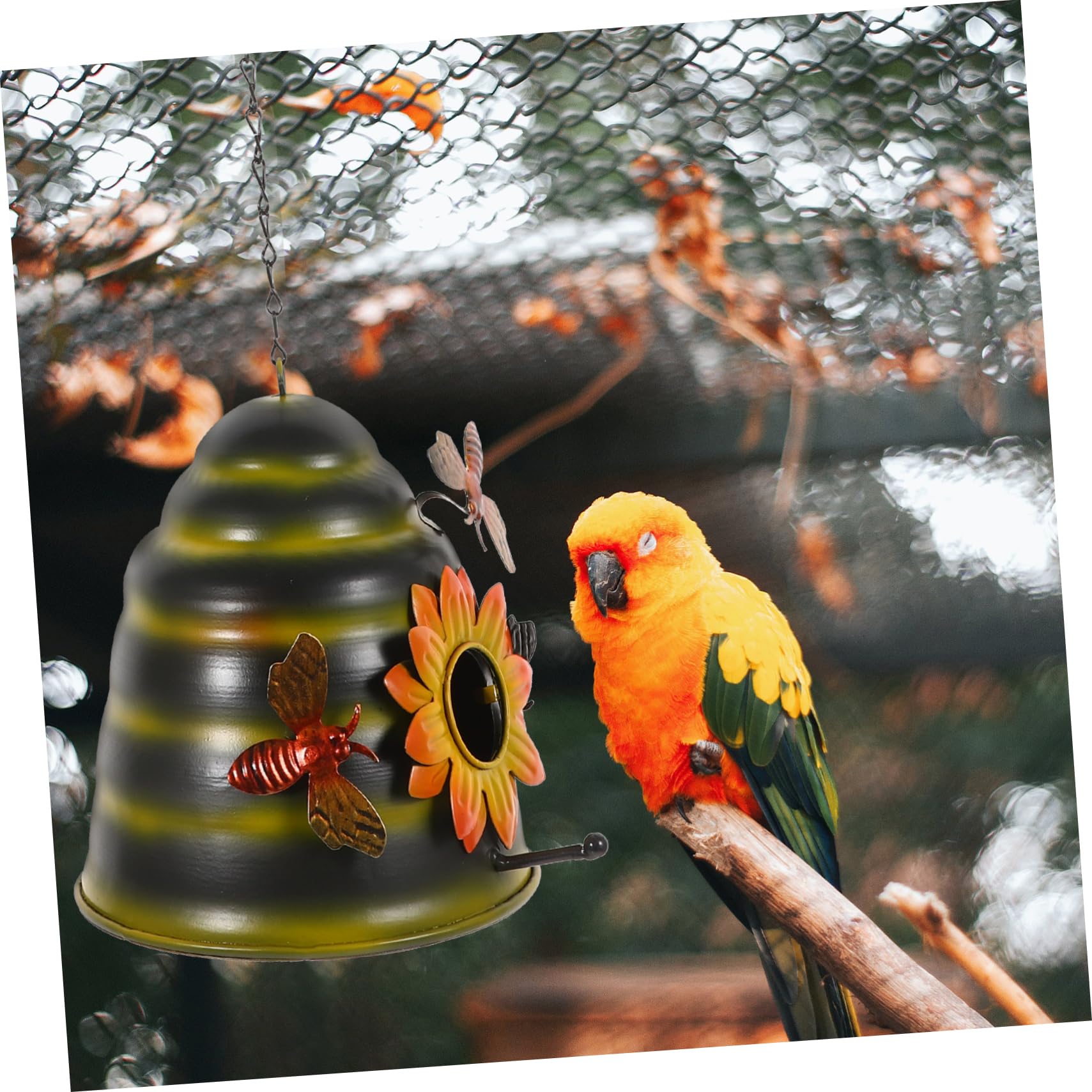 HANABASS 2stücke Bee Themed Vogelhaus Hängende Nistbox Für Kleine Vögel Garten Dekoration Und Outdoor Nest Für Wellensittiche Und Andere Haustiere