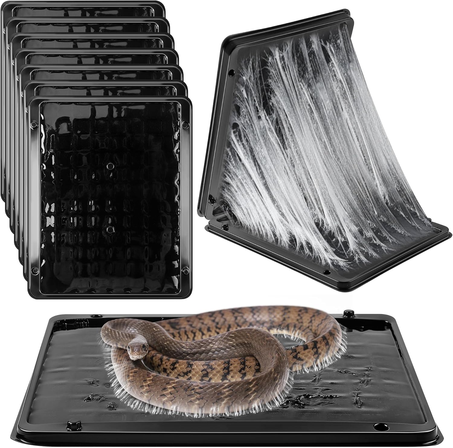 Qualirey 8 Pack Large Snake Glue Trap, 11.8" x 10" Snake Traps for Mice Rats Cockroaches Spiders, Non Toxic Large Rat Trap, Pre Scented, Adhesive Glue Boards for Home Garden Yard, Pet Safe Easy to Use