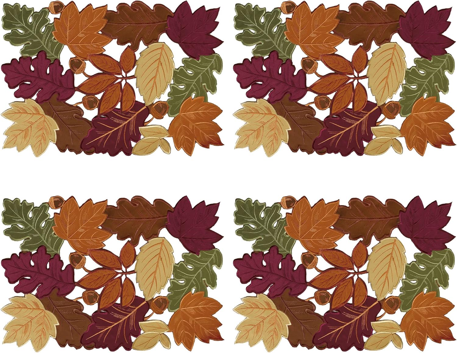 OWENIE 4 PCS Thanksgiving Placemats for Dining Table, 13 x