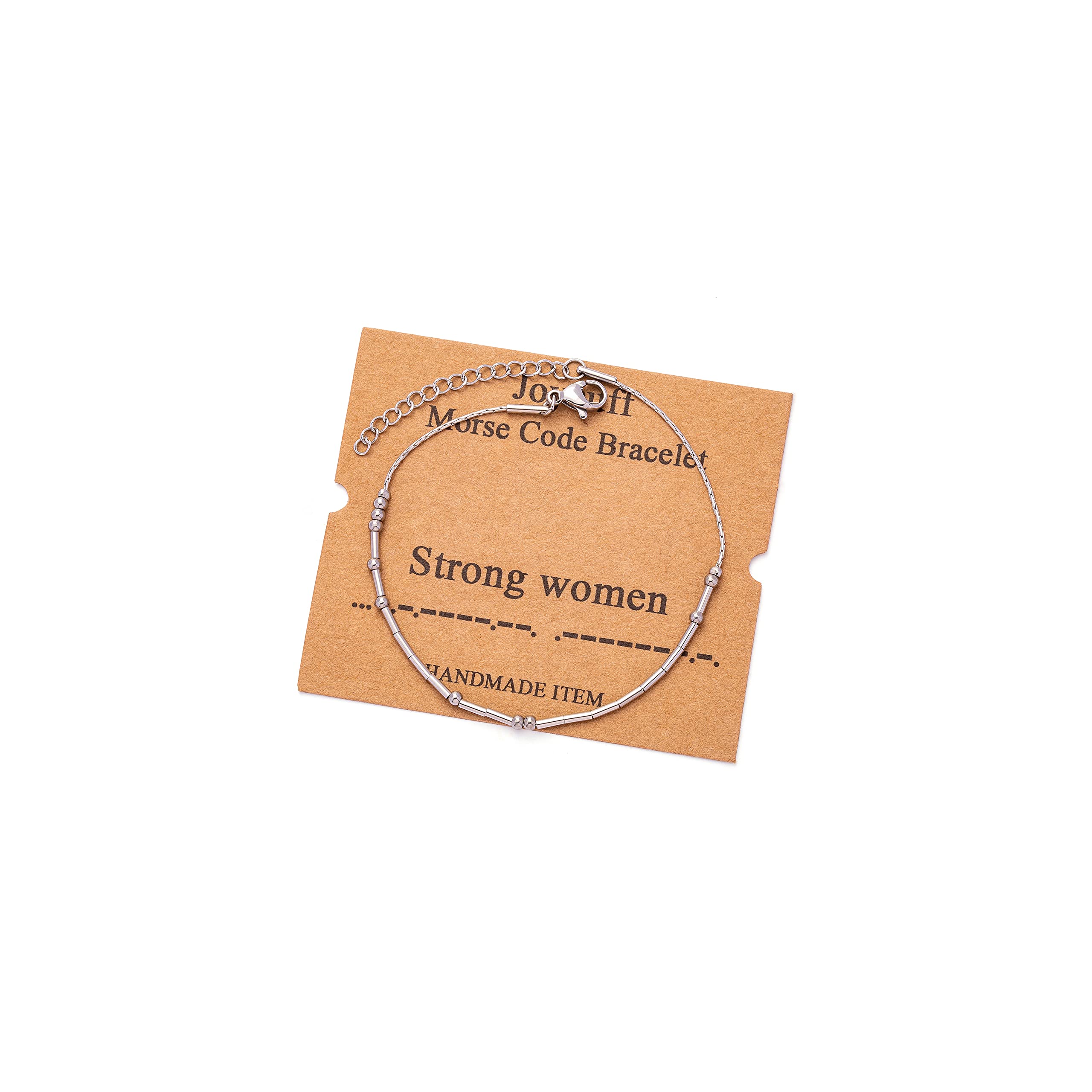 Morse Code Bracelets for Women, Gold Silver Stainless Steel Beads Bracelets