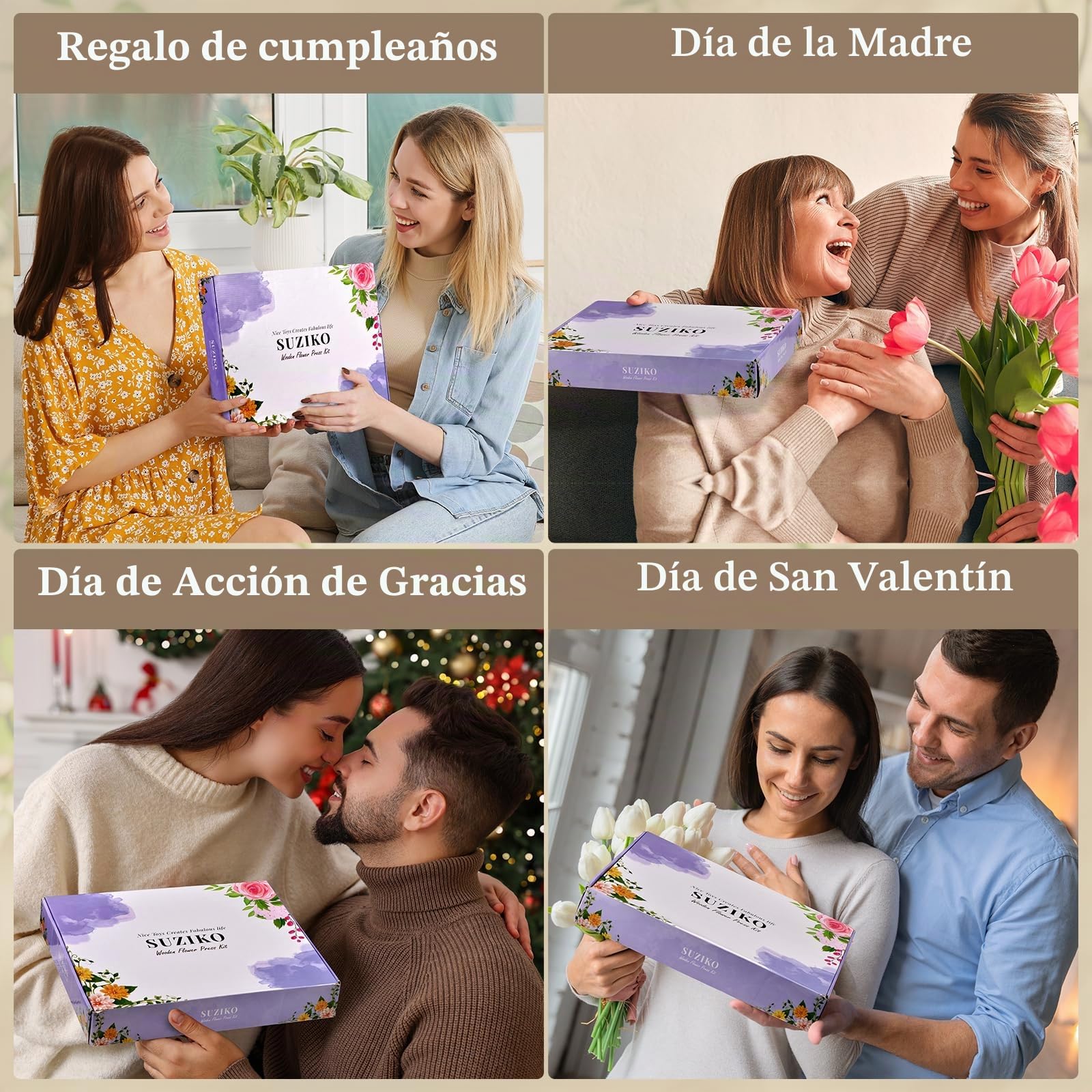Suziko Gran Kit de Prensa de Flores para Adultos y Niños - Mide 27.5 x 17.8 cm, Ideal para Artesanía y Manualidades para Adultos, Prensa de Hojas y Flores - Un Fantástico Regalo para los Amantes