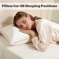 Vista 7 de Bafode Almohadas de plumas de ganso, almohadas de cama, tamaño Queen, juego de 2, almohadas de hotel para dormir, almohadas blancas suaves