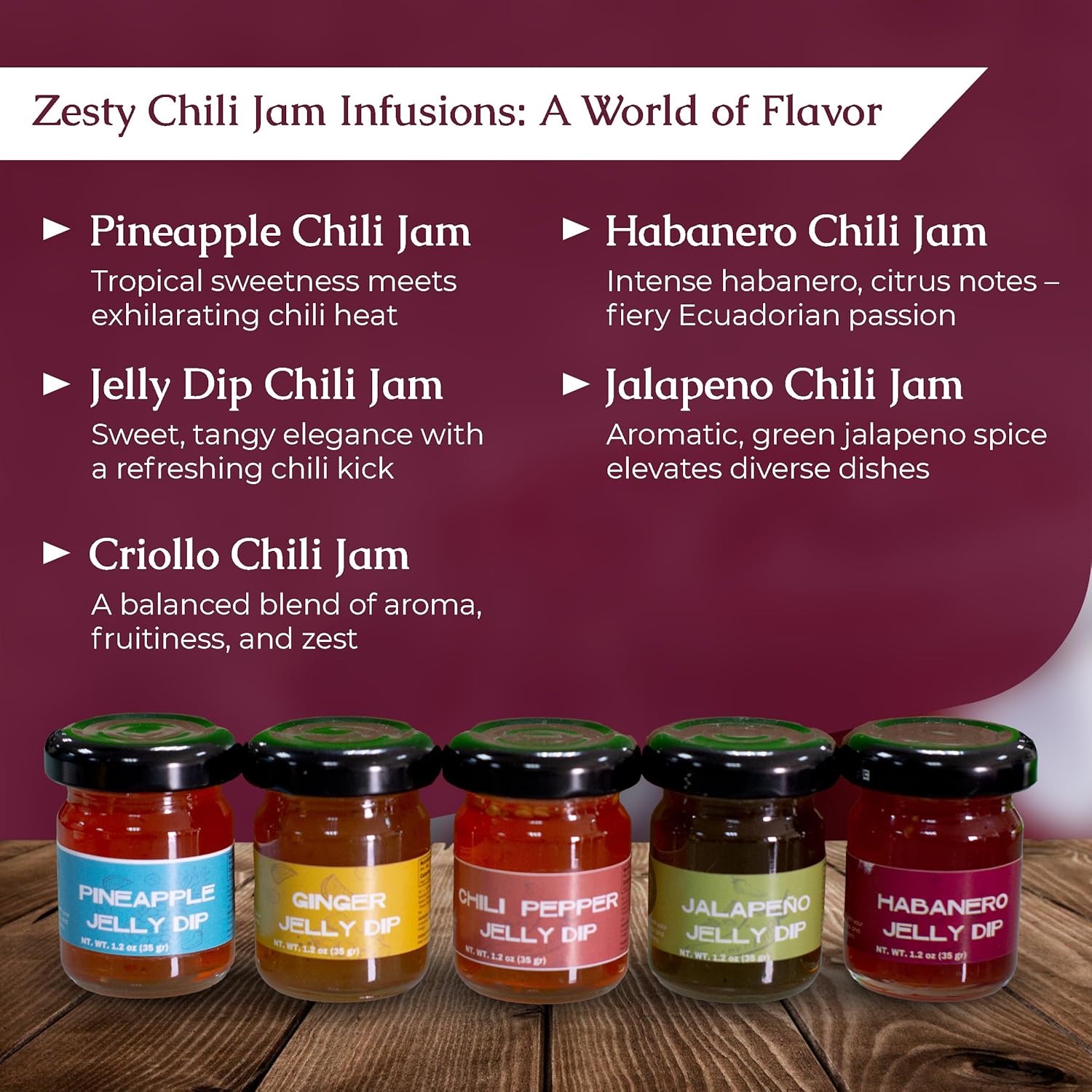 ARUTAM Hot Chili Jams 15 Pack 5 Flavors Variety Pack (1