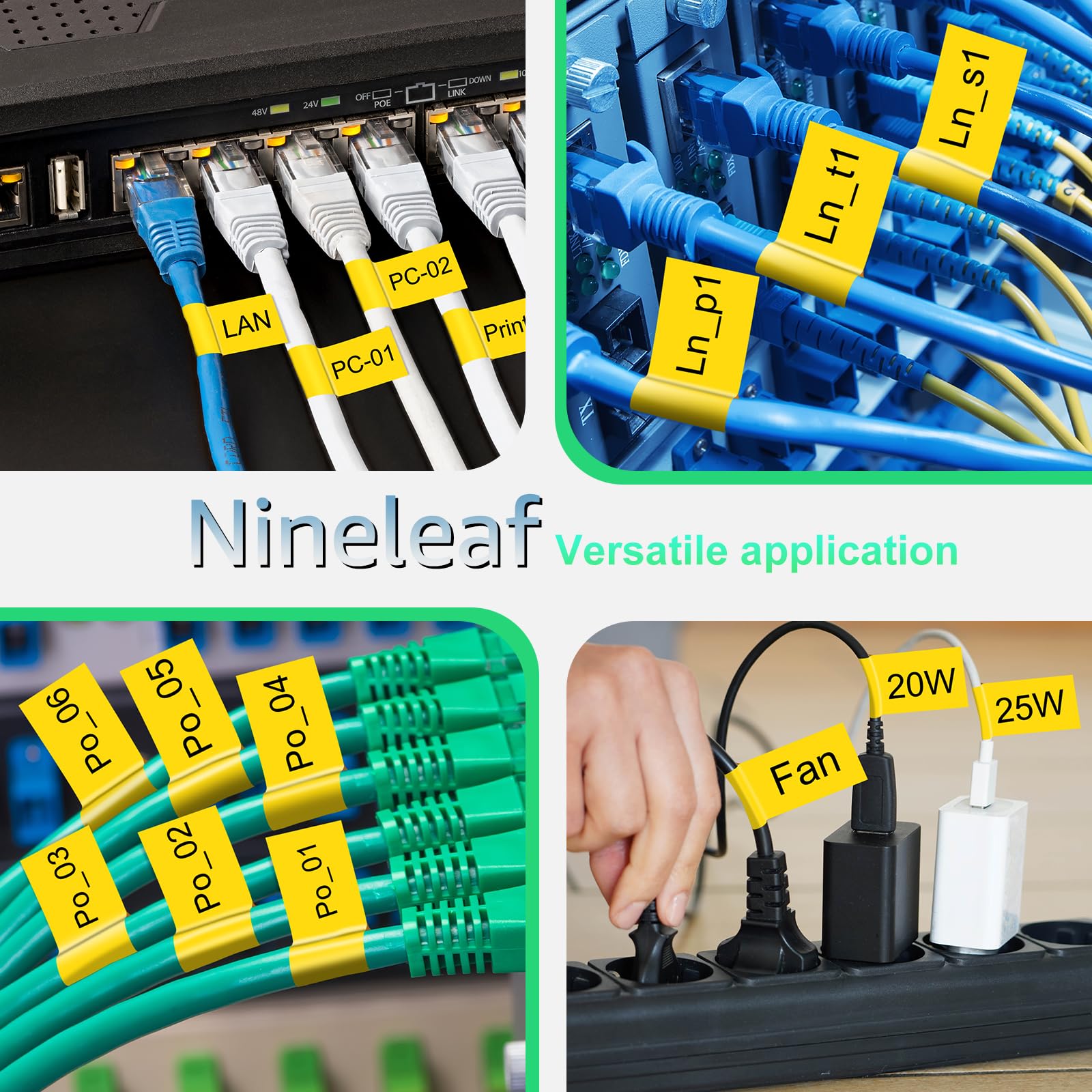 NineLeaf 5 Packung Ersatz für Dymo 1868772 A1868772 19mm x 7m 0.7'' 3/4 Zoll Schwarz auf Gelb Bänder Allzweck Vinyl Industrie Schriftband für Rhino XTL-300 XTL-500 Beschriftungsgerät