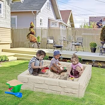 その他 sandbox Amazon.com: Costzon Kids Sandbox with Cover, 47
