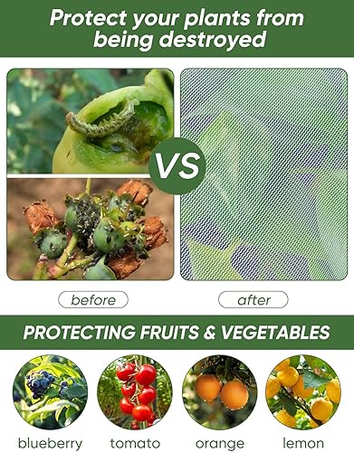 Miniatura 2 de Red para pájaros para protección del jardín, paquete de 4 barreras de plagas de jardín con cordón, mosquitero para tomates, cubierta protectora para