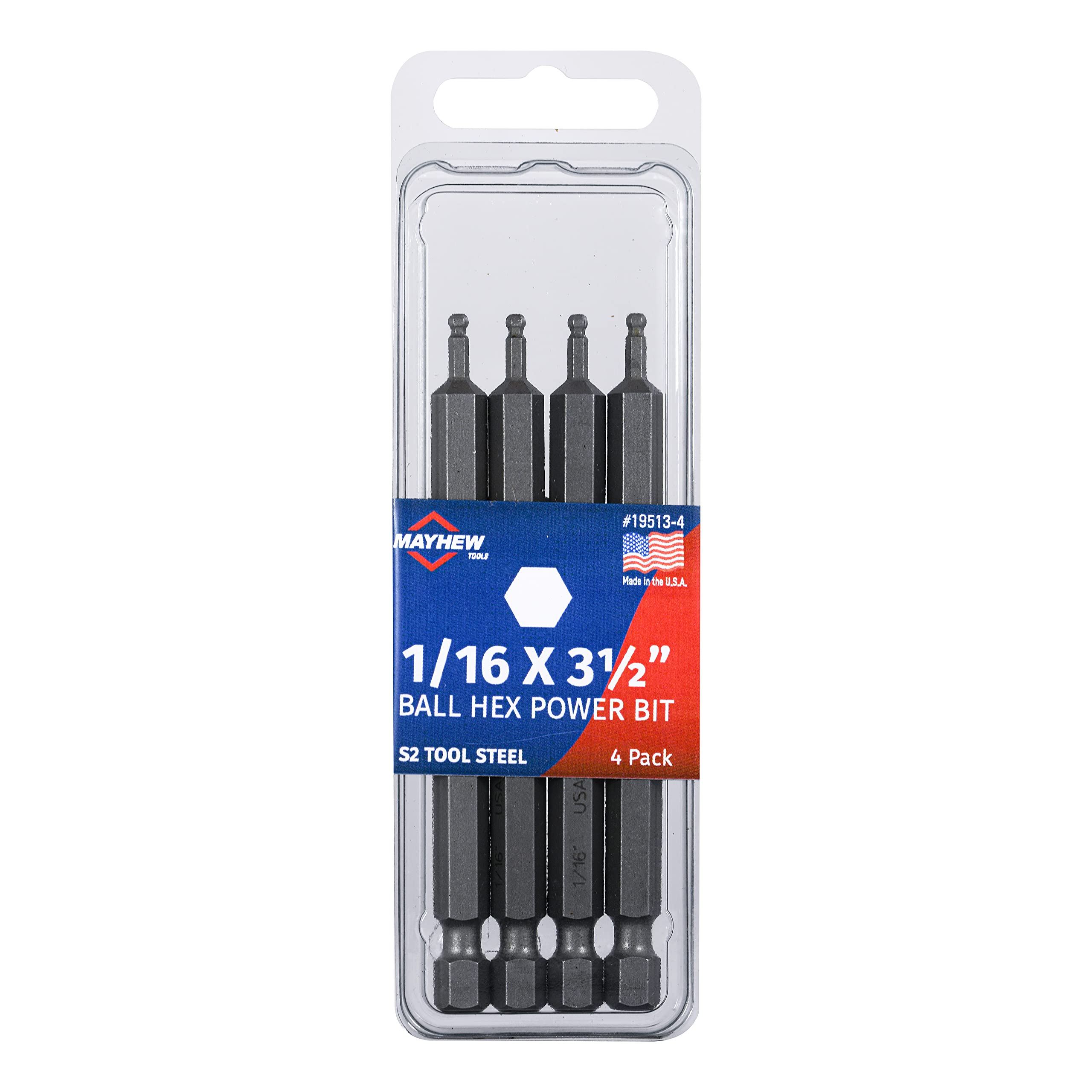 Embout hexagonal SAE 1/16 pouce Mayhew Steel Products de 8,9 cm