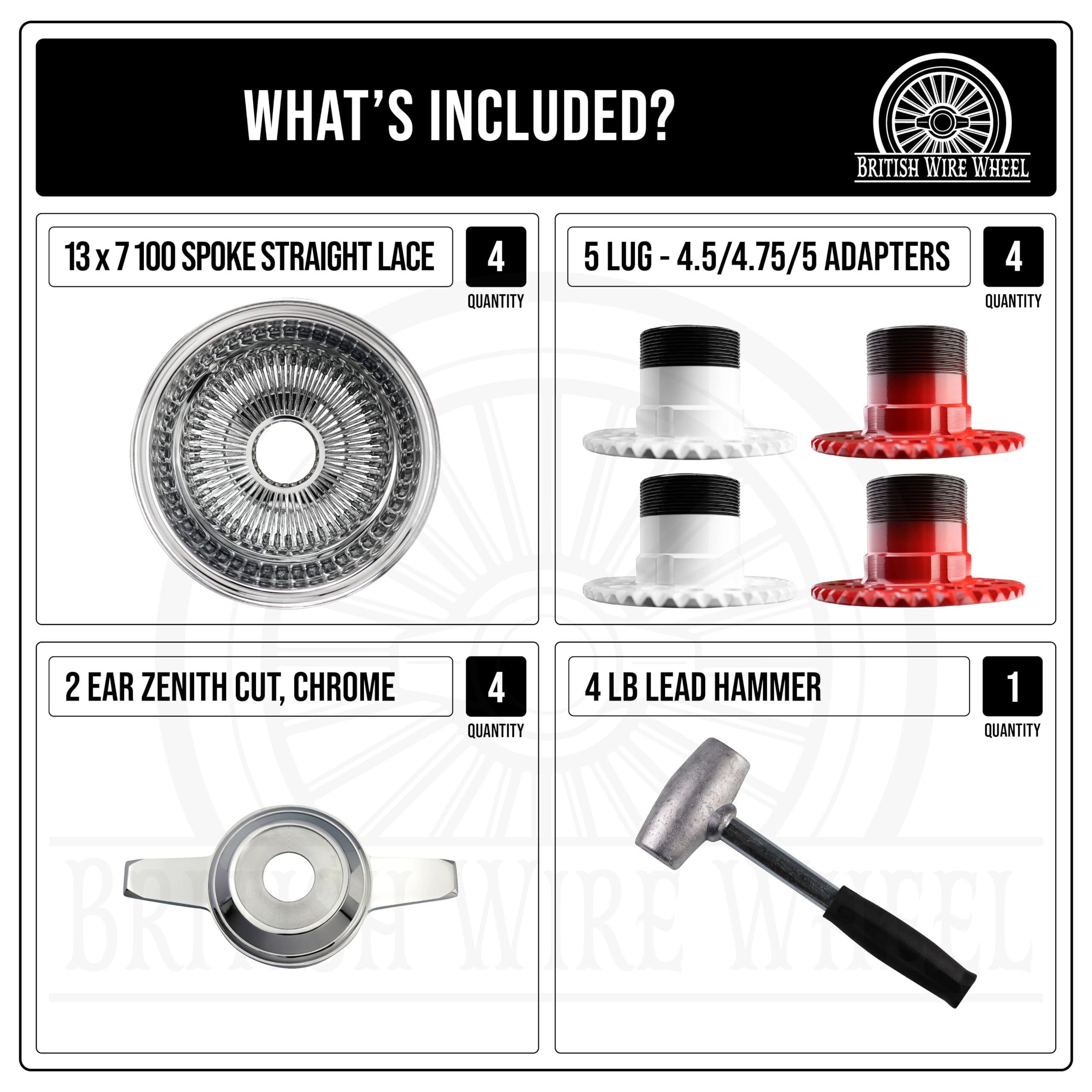 Rady 100×200サイズ Amazon.com: British Wire Wheel 13x7 Reverse 100 Spoke