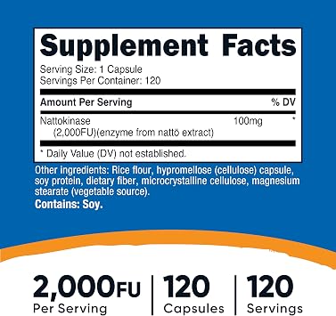 Nutricost Nattokinase 2,000FU, 120 Capsules, Gluten Free, GMO-Free