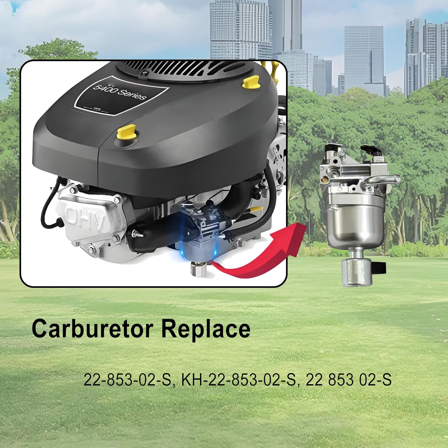 22-853-02-S Carburetor Kit Fit For kohler 5400 Series 22 853 02-S KS530-3012 KS540-3011 KS590-3011 KS595-3018 KS540-3014 Lawn Mower Engines Replace for 2285302S