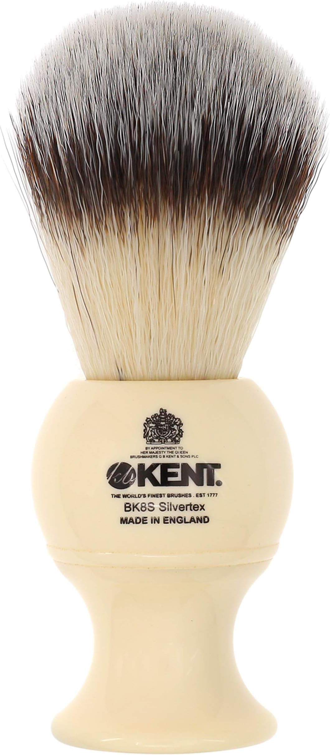 BK8S Shaving Brush with Ultra-Soft Silvertext Synthetic Bristles and Faux Ivory Resin Handle to use with Shave Cream or Soap for a Perfect Lather. Luxury Shaving Since 1777, Made in England